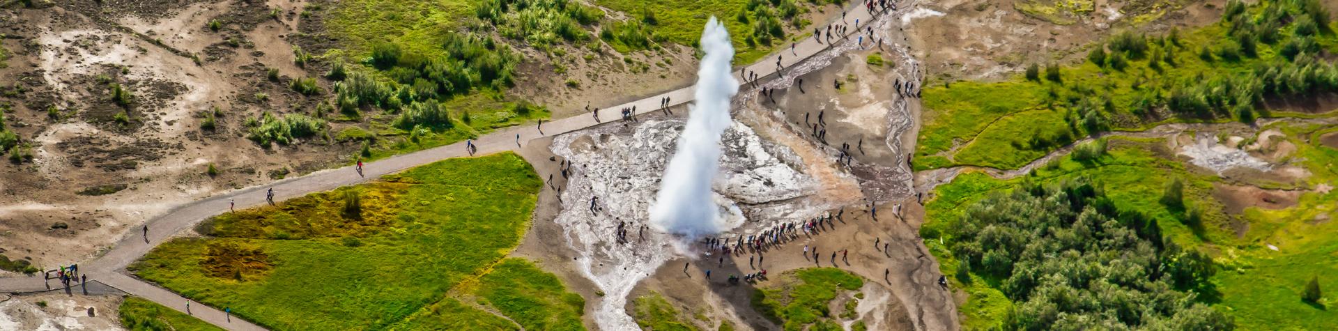 Geysir from the above, Iceland.