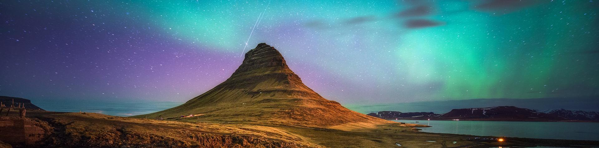 Kirkjufell northern lights in Iceland.
