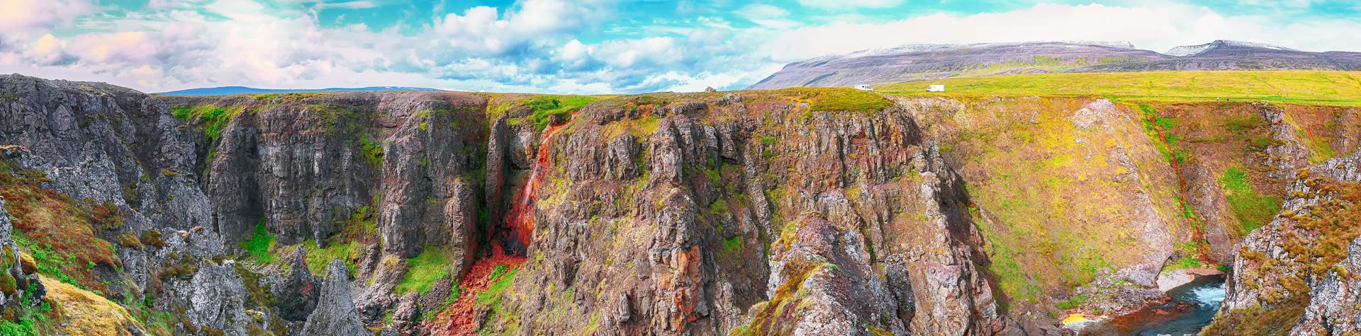 Kolugljufur canyon, Iceland.