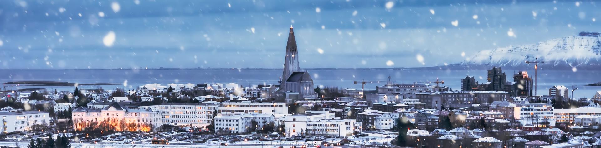 Reykjavik in winter, Iceland.