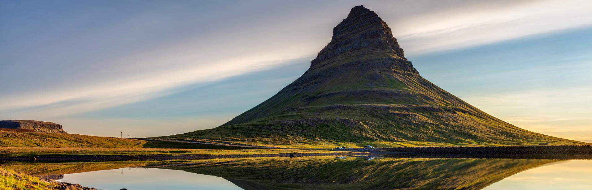 Self drive tour north and west Iceland: mountain Kirkjufell, west of Iceland.