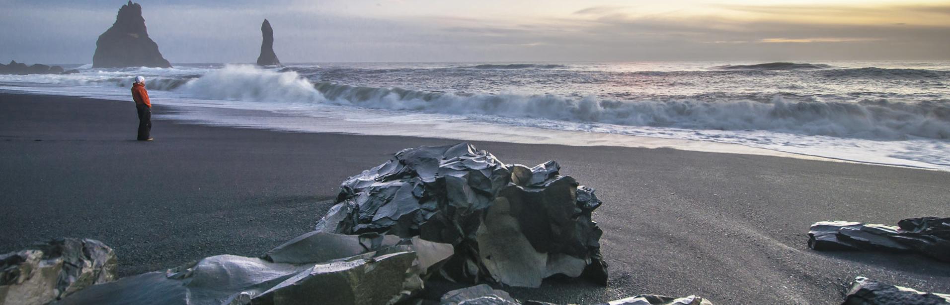 The black beach Reynisfjara in Iceland.