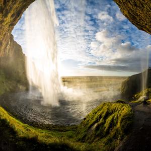 Iceland break south coast: waterfall Seljalandsfoss, south of Iceland.